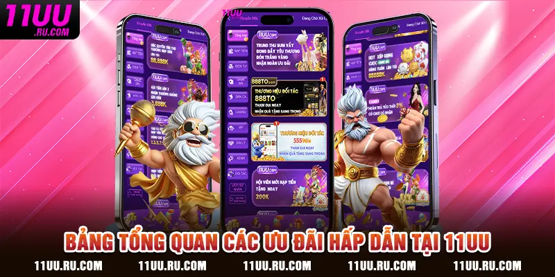 Bảng tổng quan các ưu đãi hấp dẫn tại 11UU